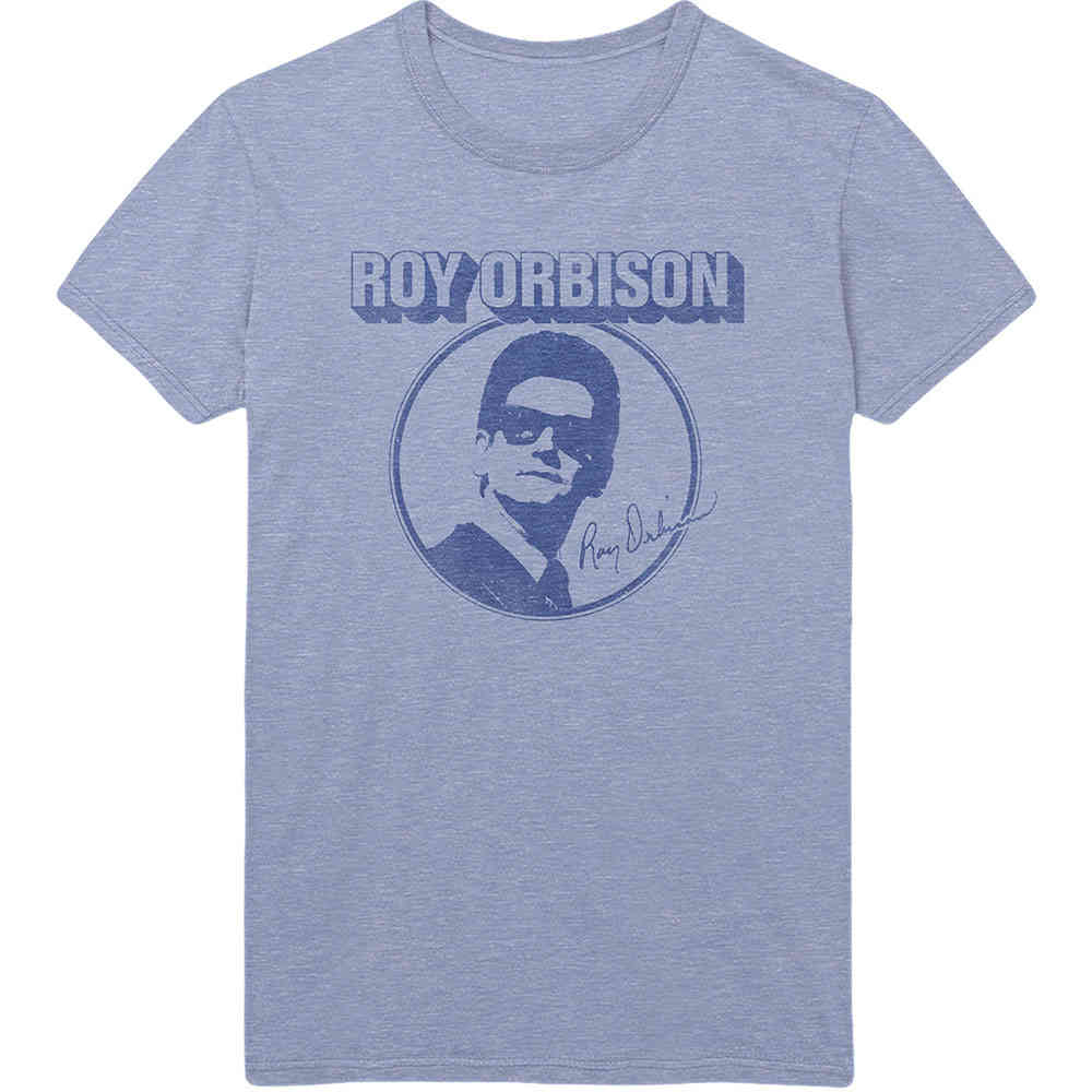 Roy Orbison - Photo Circle Heren Tshirt - Blauw